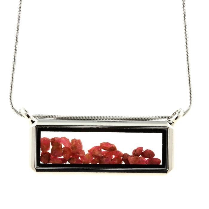 Collier - ABIJOUX - Spinelle brut - Acier inoxydable - Mixte - 18x50 mm