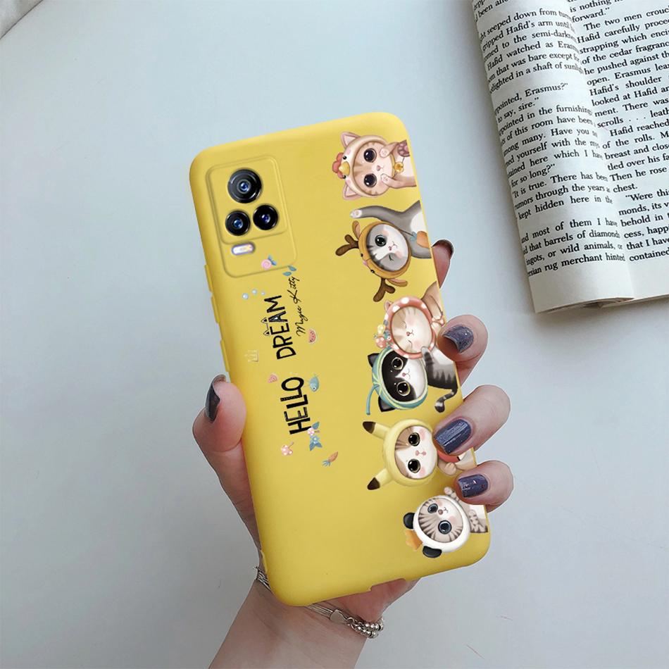 Para Funda Vivo V21e 2021 Gato Flor Suave TPU Fundas de Teléfono Para Vivo V21 V 21 V 21e 4G 5G V2061 V2066 V2108 V2050 Cubierta Trasera Fundas