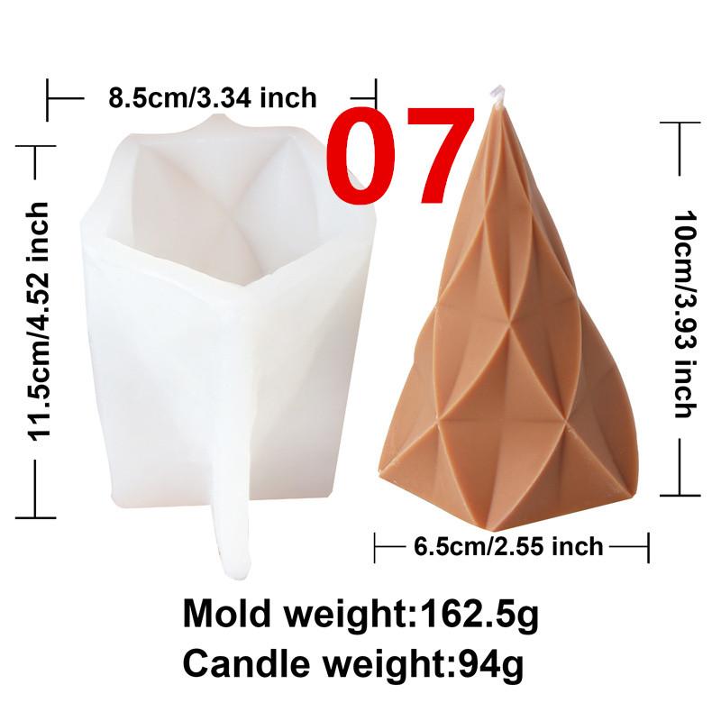 

Geometric Christmas Tree Silicone Candle Mold Twisted Wave Geometric Shape Fit Gypsum Candle Making Christmas Home Decoration