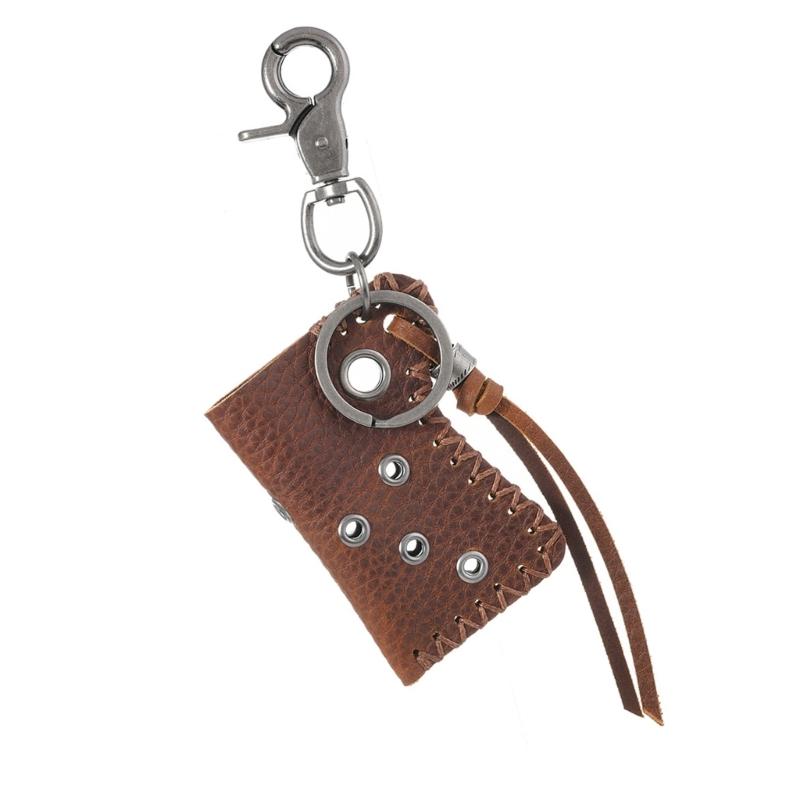 Sturdy Cowhides Lighter Pouch Keychain Stylish Leather Lighter Pouch Keychain Pendant Charm for Everyday Convenience