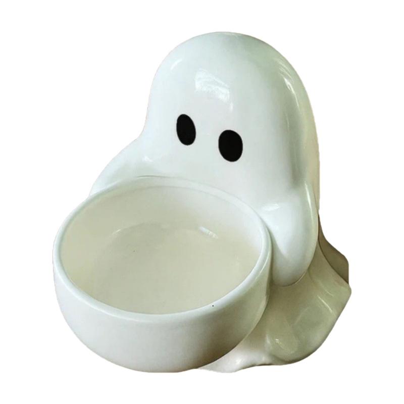 

Керамическая Призрачная Фигурка Подсвечник Хэллоуин Тематический Декоративный Акцент Поднос Для Конфет Для Праздничного Накрытия Стола 1