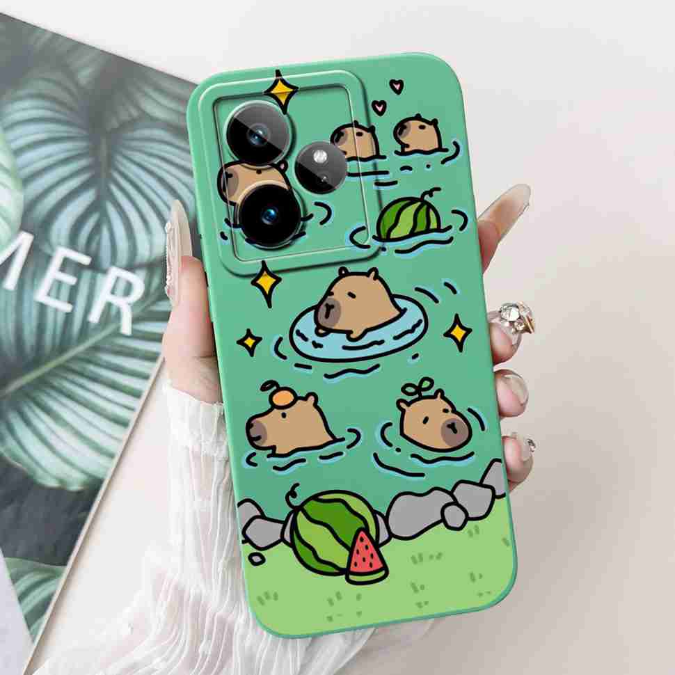 For Realme GT 7 5G 6.78" Case RMX5061 Cartoon Panda New Flower Collection Soft Silicon Cover For Oppo Realme GT7 5G Phone Shell