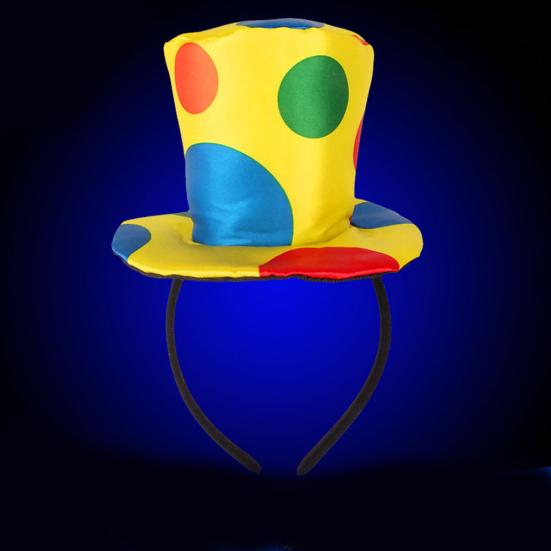 Polka Dot Clown Hat Headband Hair Hoop Circus Jester Fancy Dress Costume Prop