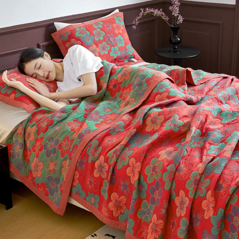 

Двошарова ковдра з чистої бавовняної марлі – Бавовняний плед з довговолокнистої бавовни для сну та покривало для ліжка 200*230 Single Towel Blanket