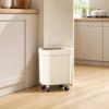 Wheeled Rectangular Trash Can with Caster Wheels Easy To Clean PP Plastic Waste