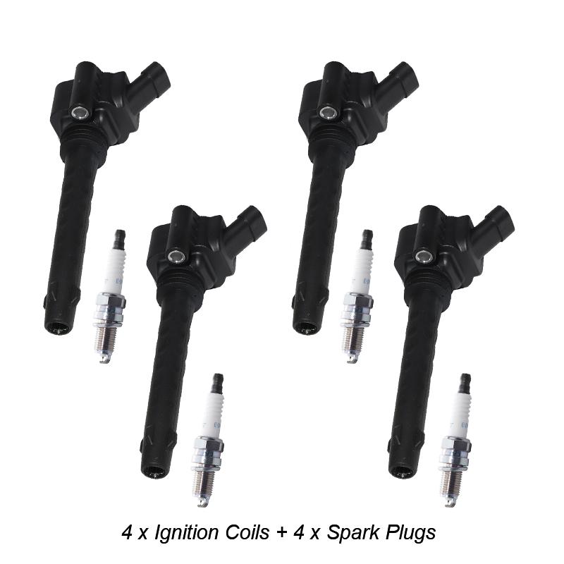Ignition Coil + Spark Plug Kit For FIAT 500L 500X BRAVO TIPO GRANDE PUNTO DOBLO JEEP RENEGADE ABARTH 500 / 595 / 695 C 55213613