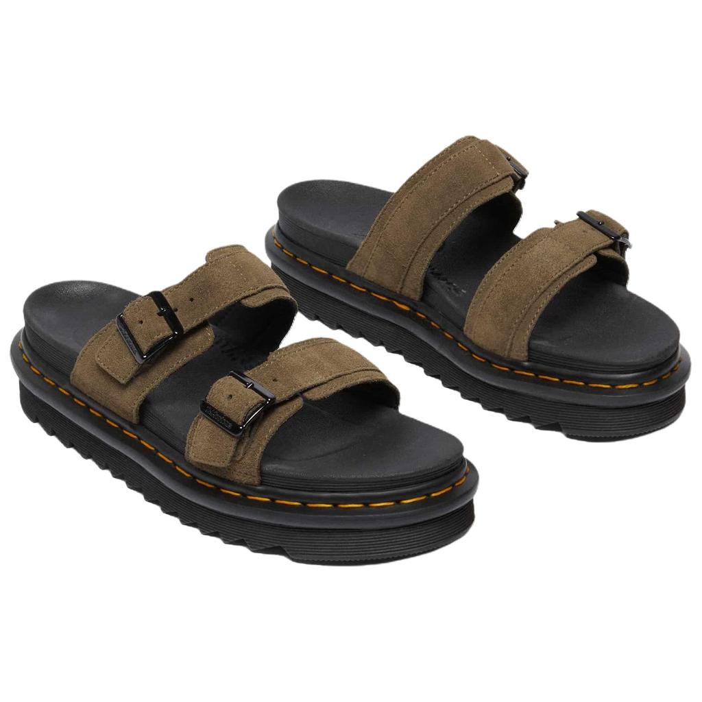 Dr. Martens Myles Slide DMs Olivové Jednoduché Pohodlné Protioděrné Klouzací Sandály Unisex Sandály Tmavě Zelené 41115300