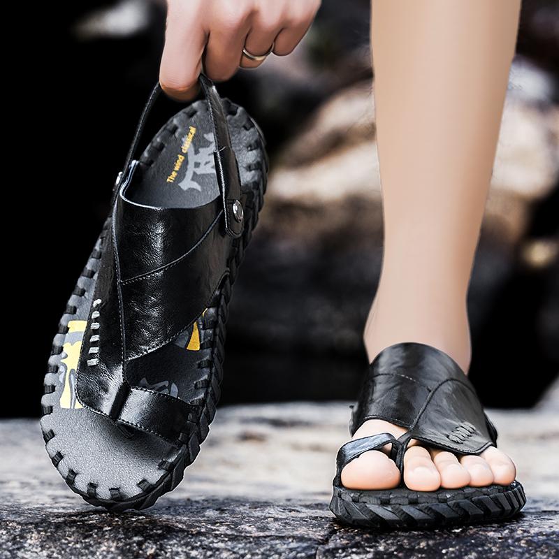 Fashion 2025 Handmade Summer Casual Mens Sandals Soft Sole Non-Slip Design with Breathable Lining Lightweight Comfort for Daily Wear