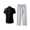 Li-Ning Minimalist Solid Color Quick-Dry Sweat-Wicking Breathable Comfortable Versatile Polo Shirt Short Sleeve Casual Sports Set YPLV047-3+AKLU881-2