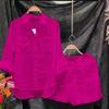 Solid Color Cotton-Linen Shirt & Pants Set - Women's Fashion for Spring & Autumn