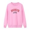 Autumn/Winter Women's Casual Sweatshirt: Round Neck, Long Sleeves, Letter Print, Fleece-Lined