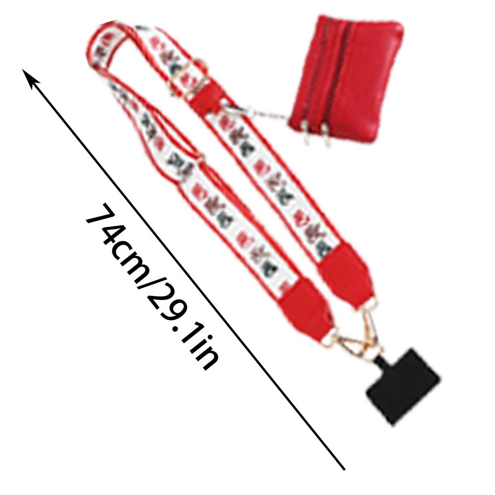 Mobile Phone Lanyard Christmas Neck Strap with Zippered Pouch Stylish and Beautiful Necklace Lanyard for Travel Business Daily