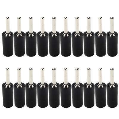 20-teiliges Set mit Bananensteckern (2 mm), vernickeltem Messing, wasserdicht, schwarz