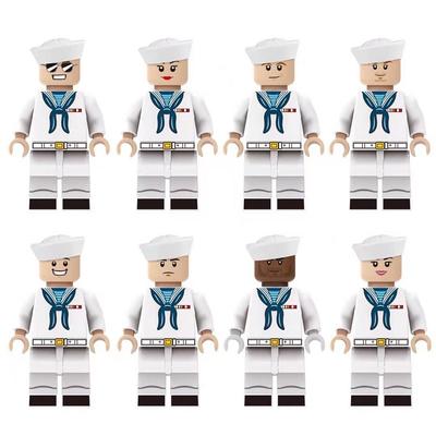 8 adet şehir serisi donanma askerleri Mini figürler modeli yapı taşları tuğla Model oluşturma kitleri ile uyumlu çocuklar eğitim oyuncaklar