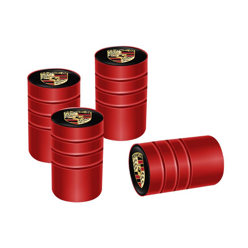 4Pcs Car Wheel Tire Valve Caps Tyre Stem Covers Accessories For Porsche Panamera Taycan 911 718 Macan Cayenne Boxster Cayman 918