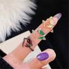 Fashionable Snake Inspire Open Rings with Moon Accent Portable Accessory for Versatile Casual Wear Stylish Outfits