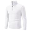 Men's Half-Zip Solid Color Sweater: Autumn/Winter Long-Sleeve Knit Pullover