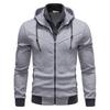 Chaqueta de Moda para Hombre, Informal Ajustada, Cárdigan con Capucha de Color Contrastante, Sudadera con Capucha, Chaqueta Fina