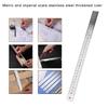 Stainless Steel Ruler with Inches Centimeters Scales Math Measuring Ruler Geometry Drafting Tool for Drawing Drafting