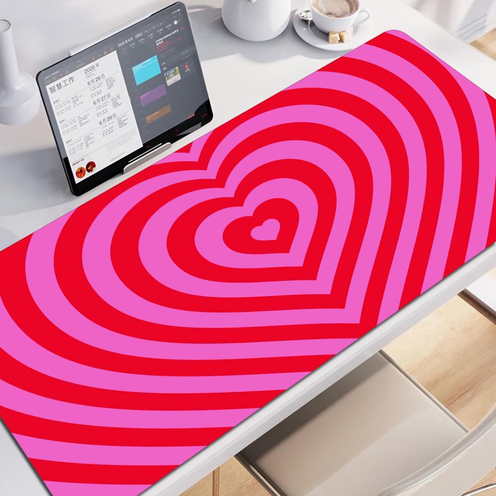 HD Print Large Gaming Mouse Pad XXL Gamer Keyboard Mat Rubber Coffee Love Mousepad Blue NonSlip Desk Mat Cute Girls Carpets
