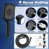 Concealed Shower Set: 12" Square Top Spray with 3-Function Handheld Shower Head (Jet & Water Functions)