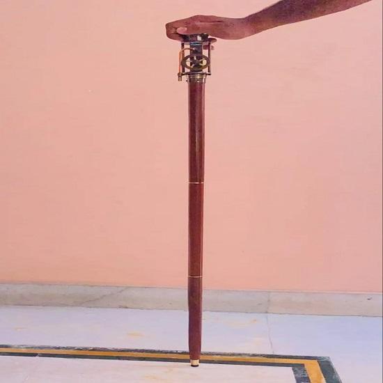 Brass Steampunk Collectible Walking Stick Cane With Model Working Steam Engine