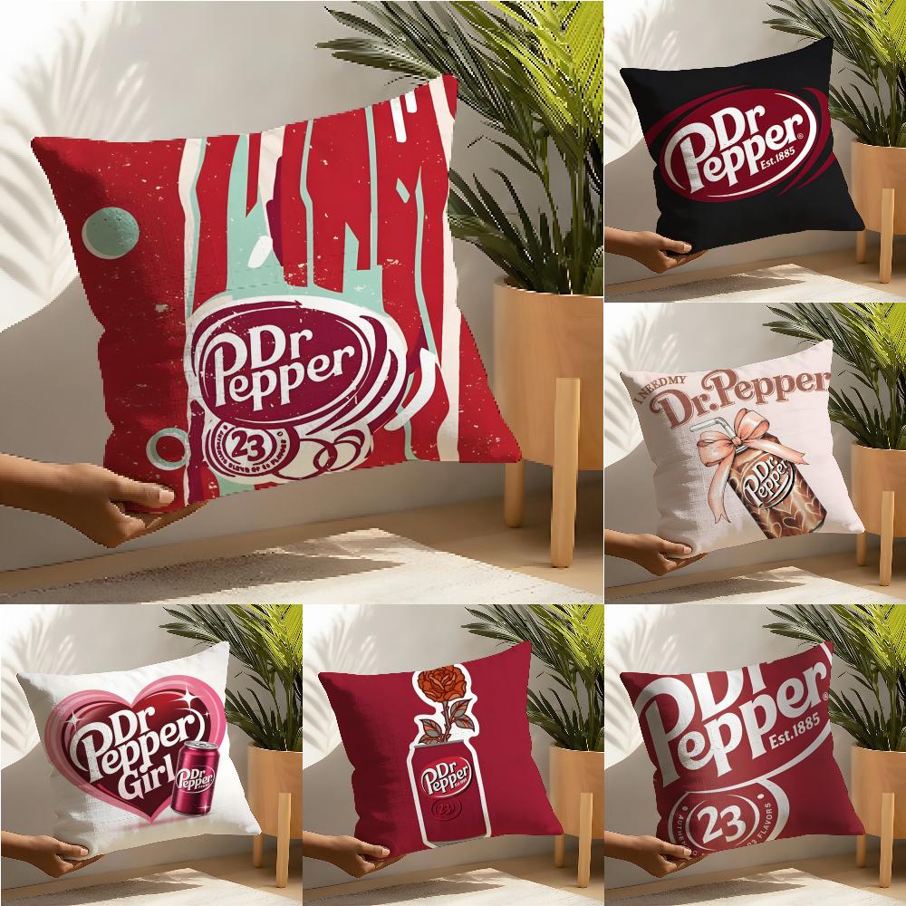 Beverage Coffee K-Keurig Dr Pepper 2 Linen Cushion Covers For Decorative Sofa Home Pillows Case Car Chair Pillows Cases