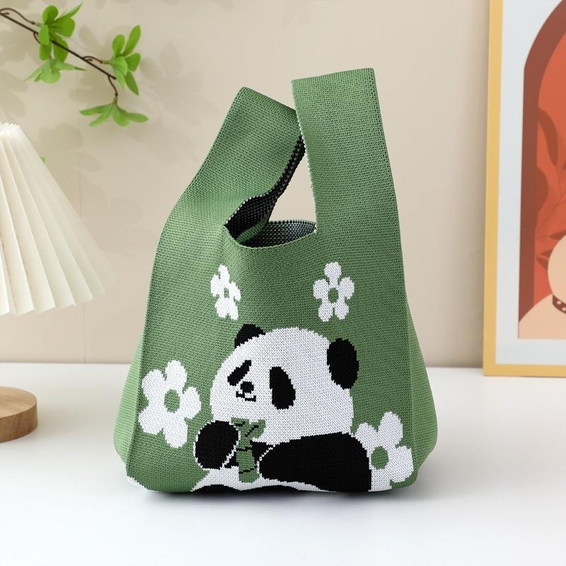 

Вязаная сумочка в китайском стиле с изображением гигантской панды - симпатичная универсальная плетеная сувенирная подарочная сумка 20*35CM