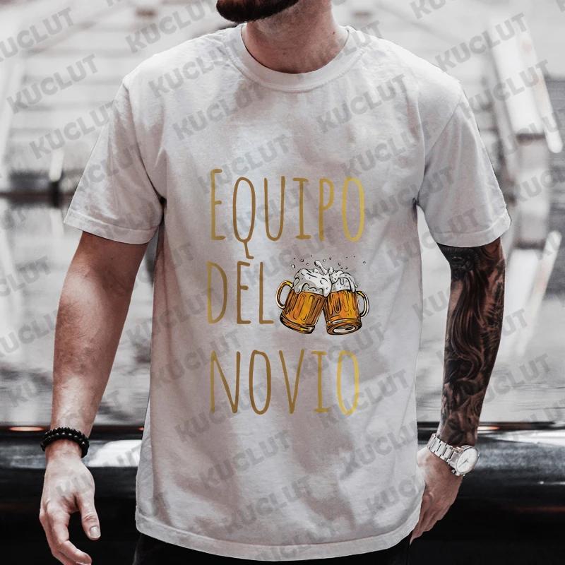Evg Future Team Bräutigam Herren T-Shirt Spanisch Junggesellenabschied T-Shirts Hochzeitsoberteile Vatertag Bier Grafik T-Shirt
