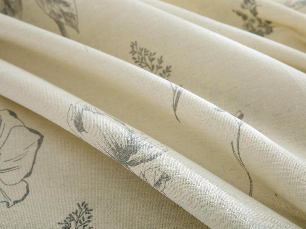 Yimanqiyun Round Cotton Linen Tablecloth with Floral Sketch Print
