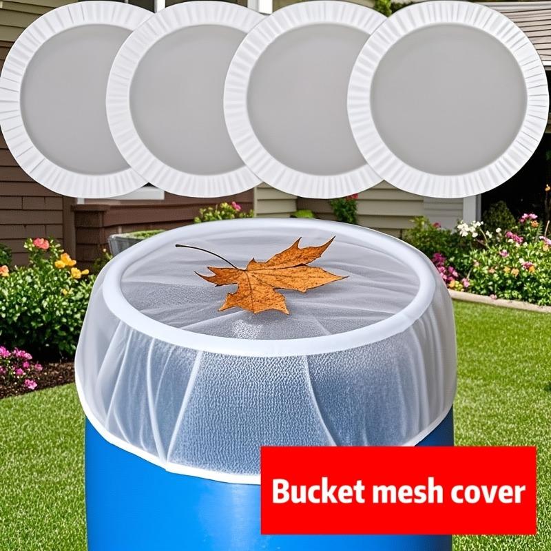 Durable Polyester Mesh Rain Barrel Cover Anti Mosquito Leaf Protection Net for Outdoor Water Collection Tank White