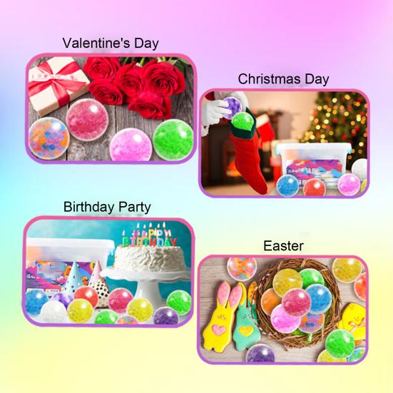 2Pcs 3.5CM Colorful Stress Ball Funny Stretch TPR Anxiety Relief Decompression Squeeze Ball Sensory Squishes Fidget Toy Kids Teens Adults Gift