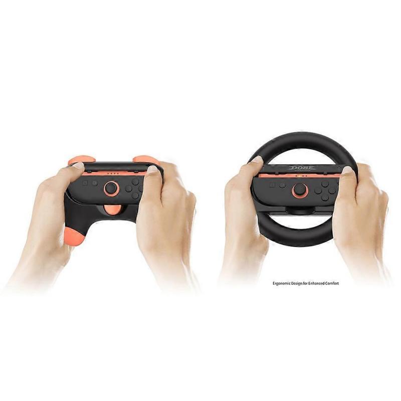 DOBE TNS-5110 Compatible For Nintendo Switch 2 4 In 1 Left Right Joy-Con Controller Circular Racing Wheel Grip Handle Set