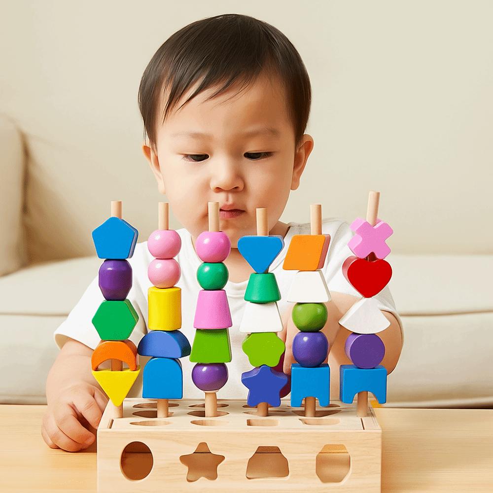 Geometric Shape Matching Board Game Montessori Matching Building Blocks Baby Toy  Kindergarten Kids