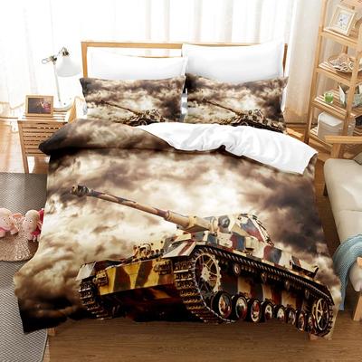 Ensemble Housse de Couette Style Rétro Imprimé Lit Réservoir Pour Homme Garçon Adolescent Enfant Période de Guerre Feux d'Artifice Ensemble de Literie Complet Housse de Couette Microfibre