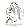 1 PC of Couple Lovers Kissing Long Hair Lady Metal Wall Art - Modern Home Decor for Bedroom, Living Room, or Bathroom.