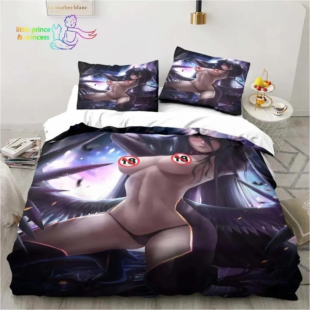 3D Print Albedo Overload Bedding Set Single Twin Full Queen King Size Bed Set Bedroom Hentai Anime Girl Bedding Gift