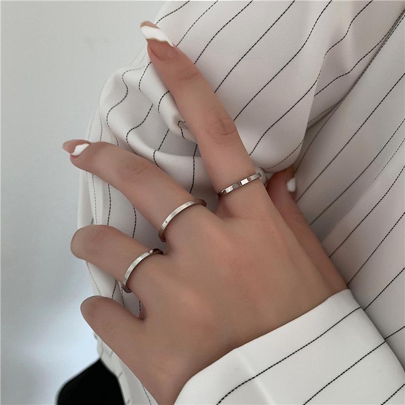 Korean Style Thin Gold Plated Couple Rings - Women's Knuckle & Index Finger Jewelry