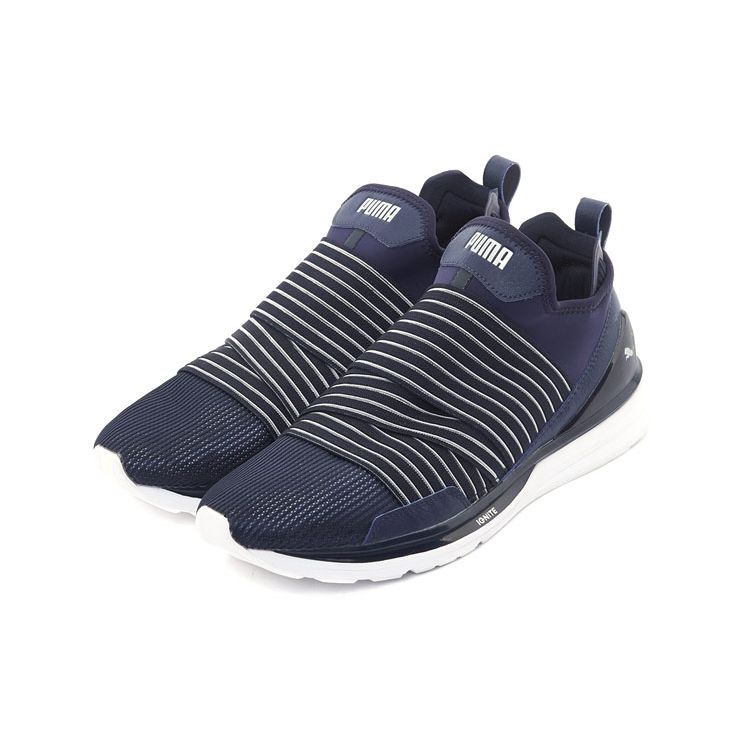 Puma Ignite Mesh Fabric Synthetic Leather Comfortable Versatile Mid-Top Lifestyle Casual Shoes Men Casual Shoes Blue White 190506-02