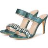 Allegra K Glitter Rhinestone Open-Toe Stiletto Heel Mule Sandals, Women's, Green, Size 24.0 Cm