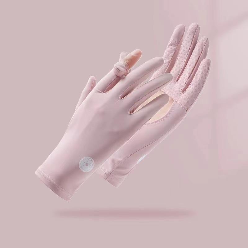 Sunscreen Gloves Women Summer UV Protection Internet Celebrity Ice Silk Touch Screen Outdoor Non-slip Bicycle Driving Thin