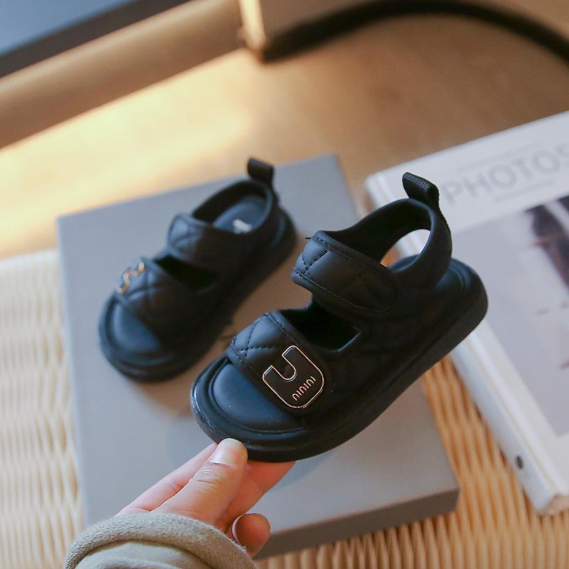 2025 Summer Girls' Soft Sole Casual Sandals - Fashionable Princess Beach Shoes for Little Girls