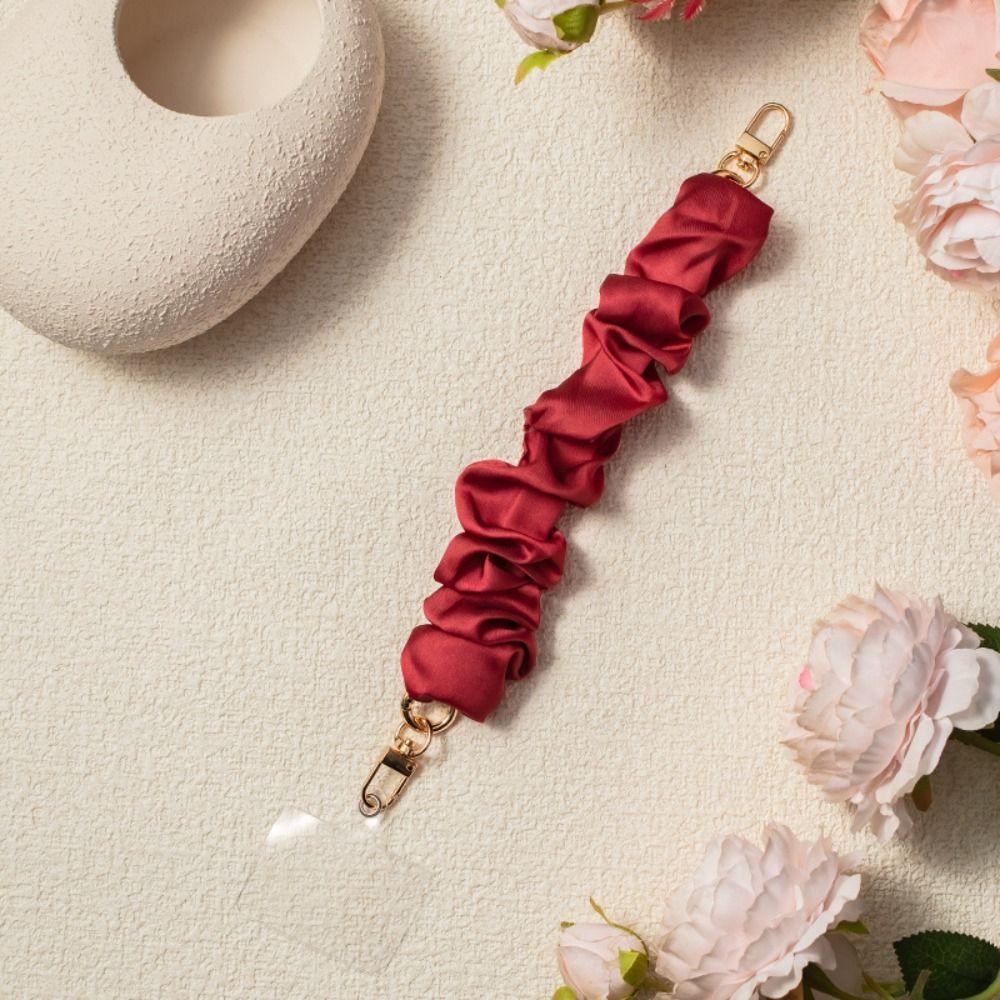 Short Elastic Mobile Phone Lanyard ABS Large Intestine Bag Rope Satin Mobile Phone Strap Backpack