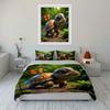Turtle and Butterfly in Fairy Forest Print Bedding Set 1Duvet Cover 2 Pillowcases for Adult and Children Luxury Gift Full Size