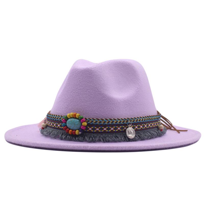 eBay New Woolen Top Hat Women's Minority Style Retro Flat-brimmed Jazz Hat