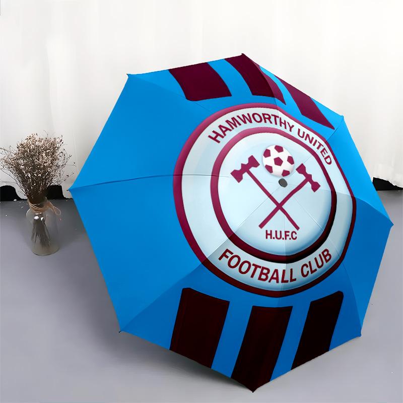 West Ham Unitedpattern, automatic folding umbrella, portable and foldable design, 8 ribs, a Christmas or birthday gift.