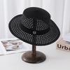Cappello di Paglia Intrecciato da Donna Estivo Protezione Solare Cappello da Sole Moda A Tesa Larga Cappello a Cilindro Viaggio al Mare Versatile Cappello alla Moda