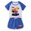 Letni komplet dwuczęściowy dla chłopca: T-shirt z krótkim rękawem i spodenki - casualowy strój sportowy