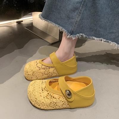 Zwei-Wege-Schuhe, Mary Jane Damenschuhe mit dicker Sohle, neu, schön, keine müden Füße, hohle und atmungsaktive Einzelschuhe, Sommer