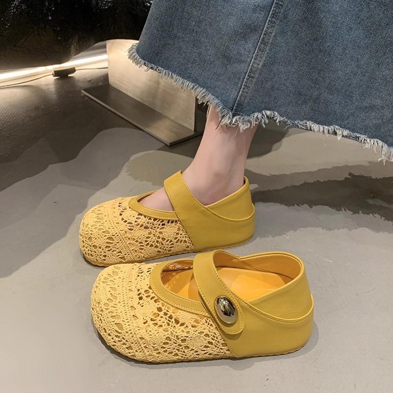Two-wear Shoes, Thick-soled Mary Jane Women's Shoes, New Beautiful, Not Tired Feet, Hollow and Breathable Single Shoes, Summer